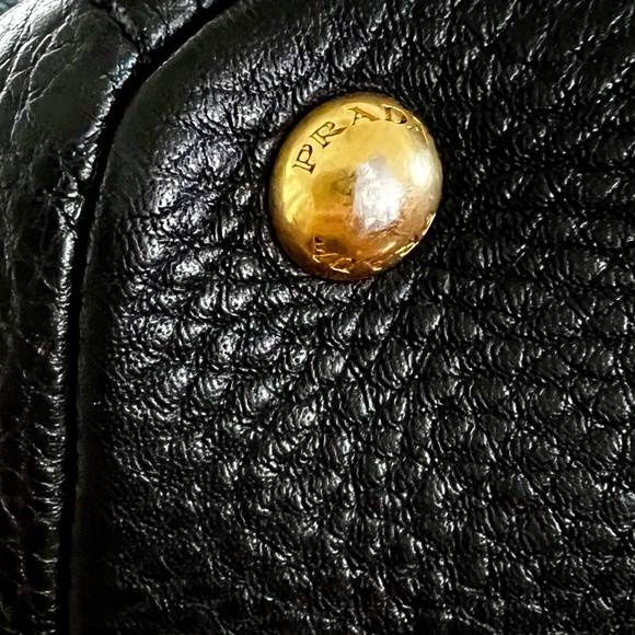 PRADA BLACK VITELLO DAINO LEATHER BAG - Picture 6 of 12
